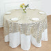 72"x72" Tulle Square Table Overlay with Sequins and Geometric Pattern