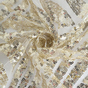 72"x72" Tulle Square Table Overlay with Sequins and Geometric Pattern