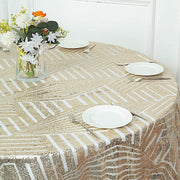 72"x72" Tulle Square Table Overlay with Sequins and Geometric Pattern