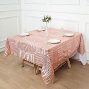 72"x72" Tulle Square Table Overlay with Sequins and Geometric Pattern