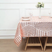 72"x72" Tulle Square Table Overlay with Sequins and Geometric Pattern