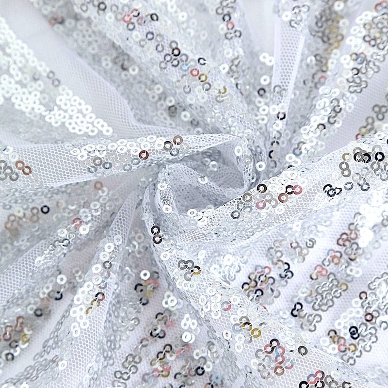 72"x72" Tulle Square Table Overlay with Sequins and Geometric Pattern