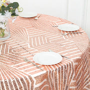 72"x72" Tulle Square Table Overlay with Sequins and Geometric Pattern