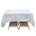 72"x72" Tulle Square Table Overlay with Sequins and Geometric Pattern LAY72_02G_SILV