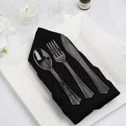 75 pcs Clear Elegant Forks Spoons and Knives Set - Disposable Tableware DSP_YY0007_7_CLR