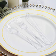 75 pcs Clear Elegant Forks Spoons and Knives Set - Disposable Tableware DSP_YY0007_7_CLR