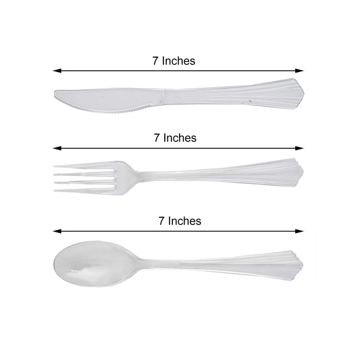 Exquisite Clear Plastic Utensil Cutlery Set Forks Spoons Knives