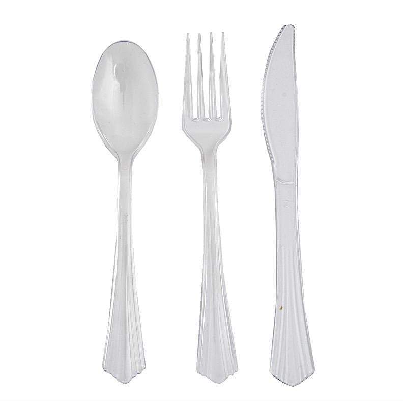 Elegant Plastic Disposable Forks Spoons Knives Set