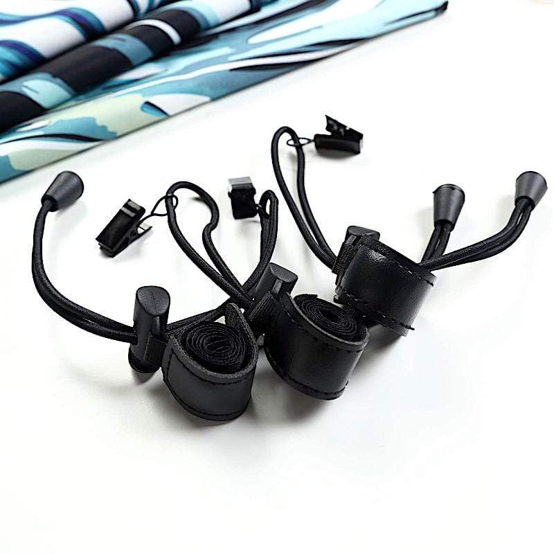 8 Backdrop Clamp Clips with Adjustable Elastic String Holder - Black BKDP_CLAMP04