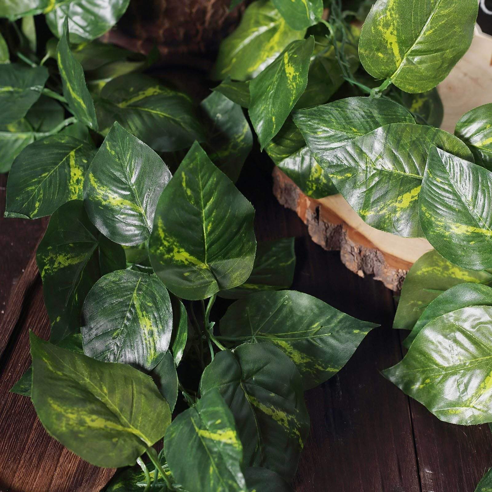 8 ft 3D Artificial Pothos Greenery Chain Garland - Green ARTI_202_POTHO