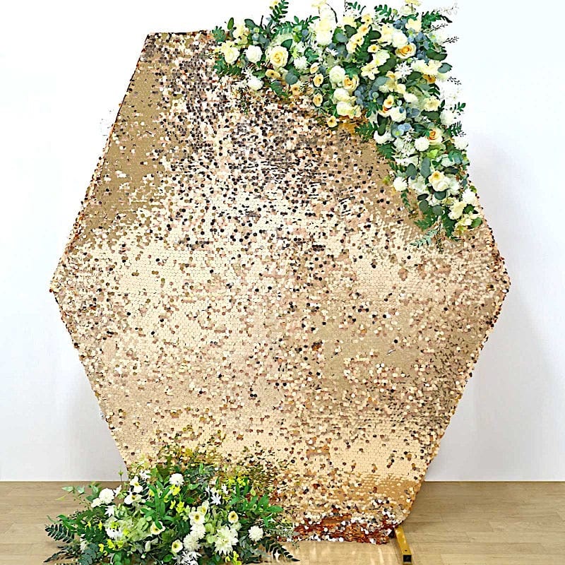 8 ft Big Payette Sequin Hexagon Backdrop Stand Cover Wedding Decorations