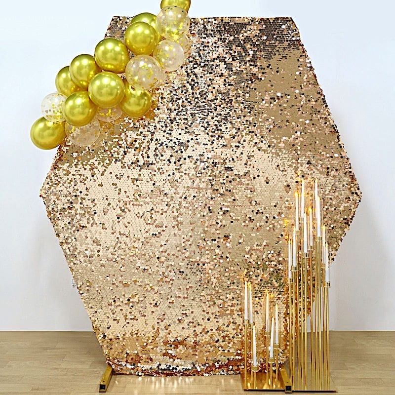 8 ft Big Payette Sequin Hexagon Backdrop Stand Cover Wedding Decorations