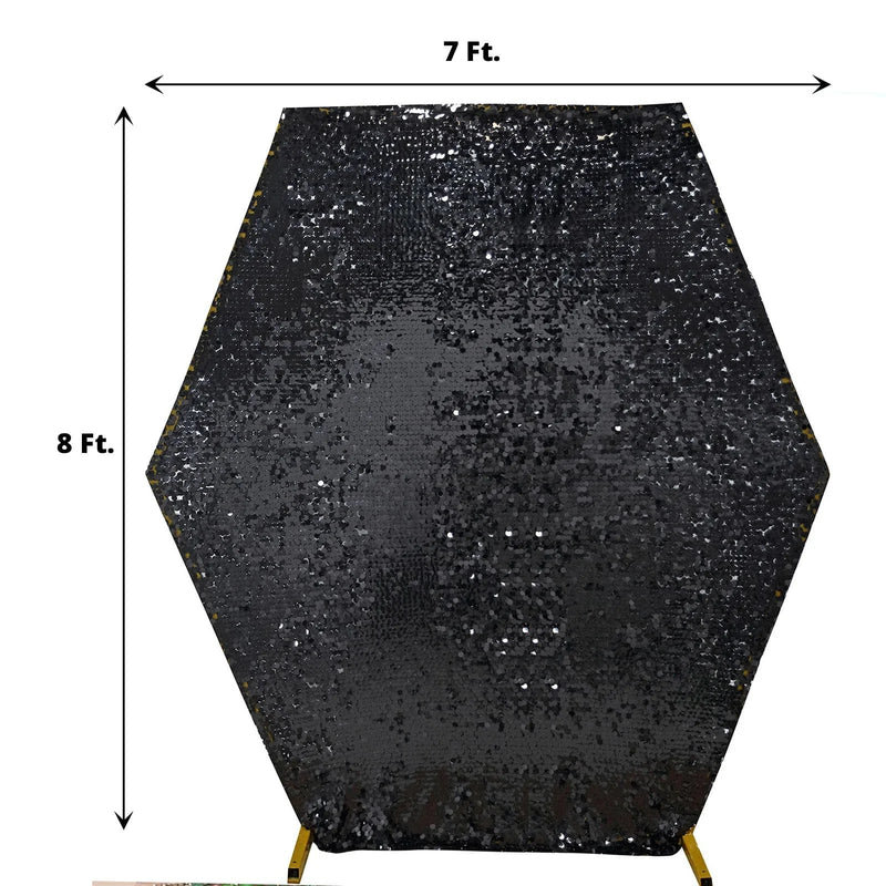 8 ft Big Payette Sequin Hexagon Backdrop Stand Cover Wedding Decorations