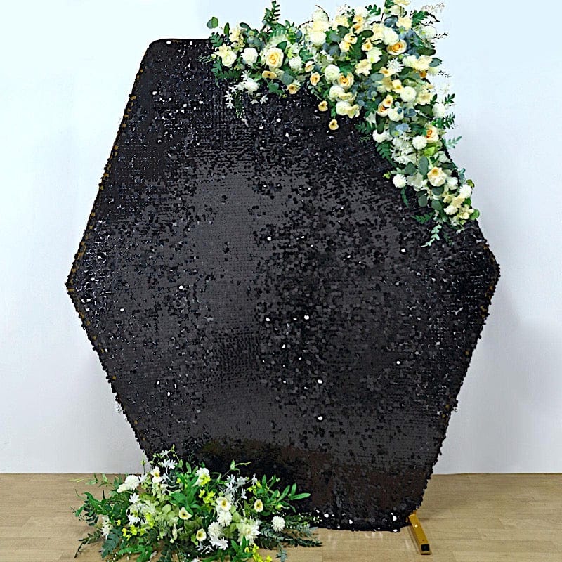 8 ft Big Payette Sequin Hexagon Backdrop Stand Cover Wedding Decorations