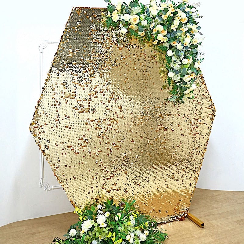 8 ft Big Payette Sequin Hexagon Backdrop Stand Cover Wedding Decorations