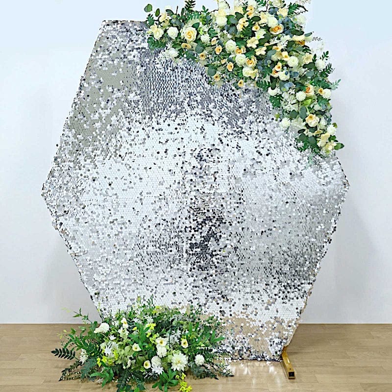 8 ft Big Payette Sequin Hexagon Backdrop Stand Cover Wedding Decorations
