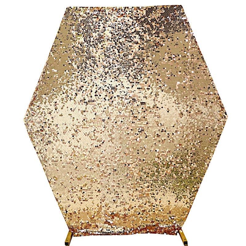 8 ft Big Payette Sequin Hexagon Backdrop Stand Cover Wedding Decorations BKDP_STNDHEX1_71_046