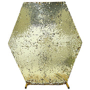 8 ft Big Payette Sequin Hexagon Backdrop Stand Cover Wedding Decorations BKDP_STNDHEX1_71_CHMP