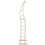 8 ft Curved Metal Floral Display Frame Wedding Arch Backdrop Stand - Gold BKDP_STND_14_M_GOLD