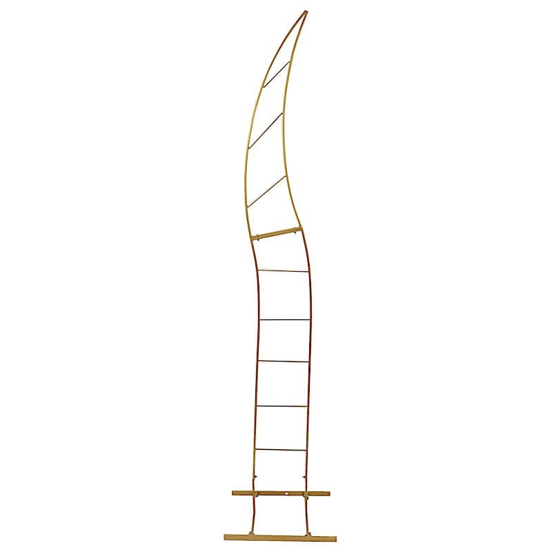 8 ft Curved Metal Floral Display Frame Wedding Arch Backdrop Stand - Gold BKDP_STND_14_M_GOLD