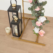 8 ft Curved Metal Floral Display Frame Wedding Arch Backdrop Stand - Gold BKDP_STND_14_M_GOLD