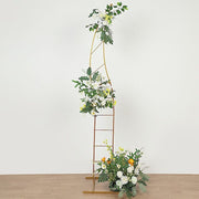 8 ft Curved Metal Floral Display Frame Wedding Arch Backdrop Stand - Gold BKDP_STND_14_M_GOLD