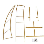 8 ft Curved Metal Floral Display Frame Wedding Arch Backdrop Stand - Gold BKDP_STND_14_M_GOLD