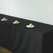 8 ft Fitted Polyester Tablecloth 96" x 30" x 30" - Black TAB_FIT8_BLK