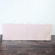 8 ft Fitted Polyester Tablecloth 96" x 30" x 30" - Blush TAB_FIT8_046