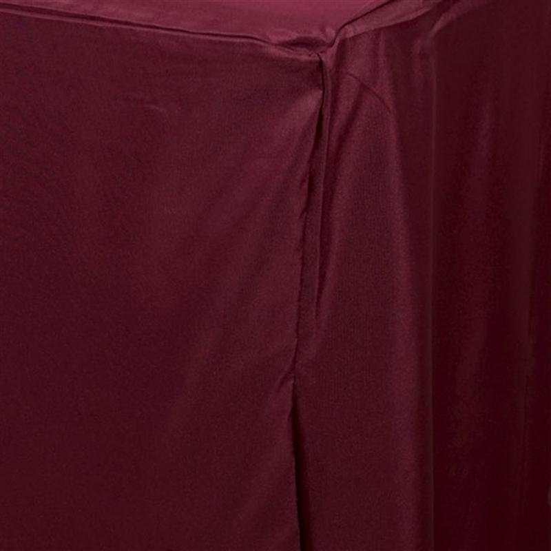 8 ft Fitted Polyester Tablecloth 96" x 30" x 30" - Burgundy TAB_FIT8_BURG