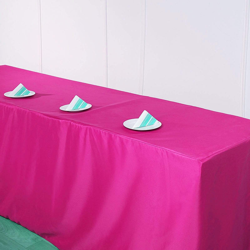 8 ft Fitted Polyester Tablecloth 96" x 30" x 30" - Fuchsia TAB_FIT8_FUSH
