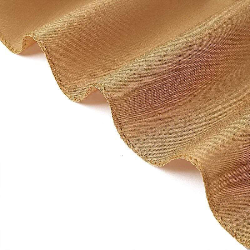 8 ft Fitted Polyester Tablecloth 96" x 30" x 30" - Gold TAB_FIT8_GOLD