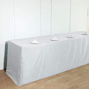 8 ft Fitted Polyester Tablecloth 96" x 30" x 30" - Ivory TAB_FIT8_IVR