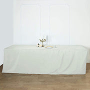 8 ft Fitted Polyester Tablecloth 96" x 30" x 30" - Ivory TAB_FIT8_IVR