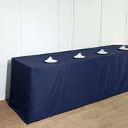 8 ft Fitted Polyester Tablecloth 96" x 30" x 30" - Navy Blue TAB_FIT8_NAVY