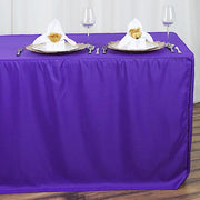 8 ft Fitted Polyester Tablecloth 96" x 30" x 30" - Purple TAB_FIT8_PURP