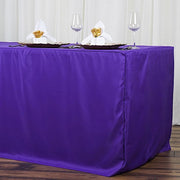 8 ft Fitted Polyester Tablecloth 96" x 30" x 30" - Purple TAB_FIT8_PURP