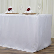 8 ft Fitted Polyester Tablecloth 96" x 30" x 30" - White TAB_FIT8_WHT