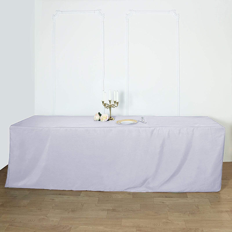 8 ft Fitted Polyester Tablecloth 96" x 30" x 30"