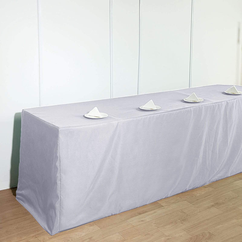 8 ft Fitted Polyester Tablecloth 96" x 30" x 30"