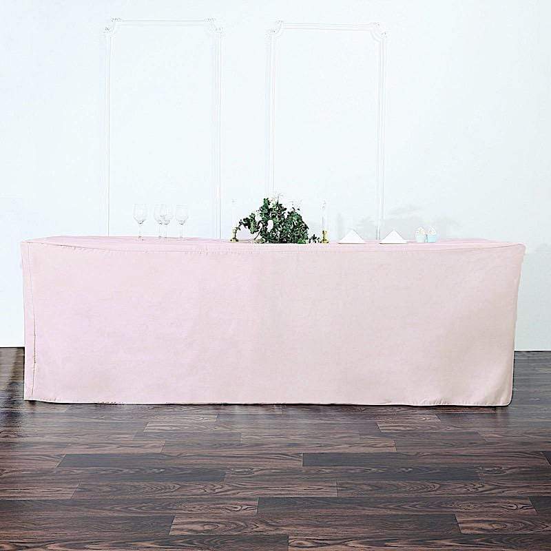 8 ft Fitted Polyester Tablecloth 96" x 30" x 30"