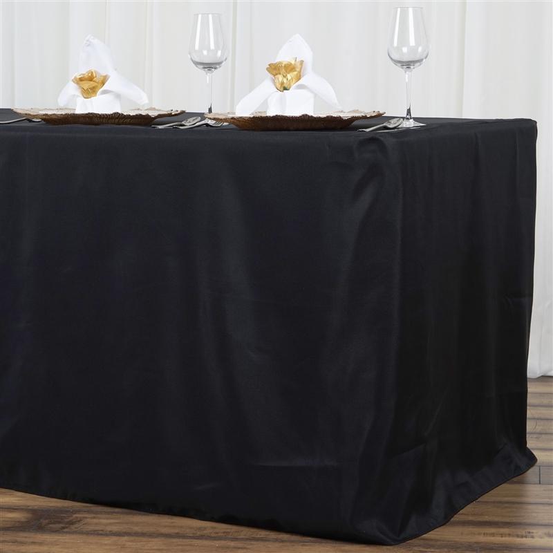 8 ft Fitted Polyester Tablecloth 96" x 30" x 30"