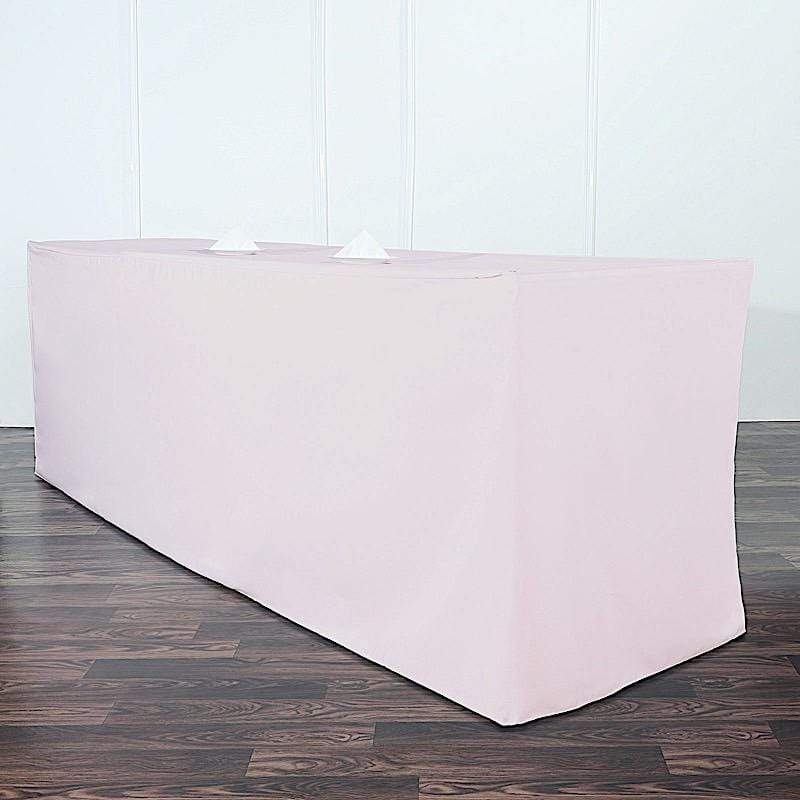 8 ft Fitted Polyester Tablecloth 96" x 30" x 30"