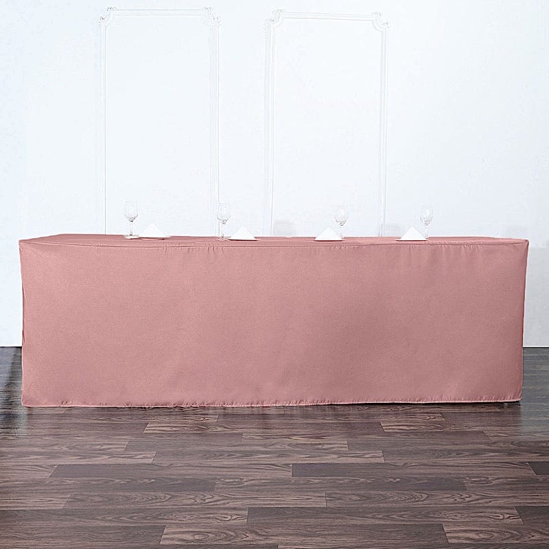 8 ft Fitted Polyester Tablecloth 96" x 30" x 30"
