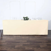 8 ft Fitted Polyester Tablecloth 96" x 30" x 30"