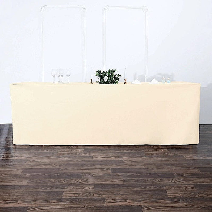 8 ft Fitted Polyester Tablecloth 96" x 30" x 30"