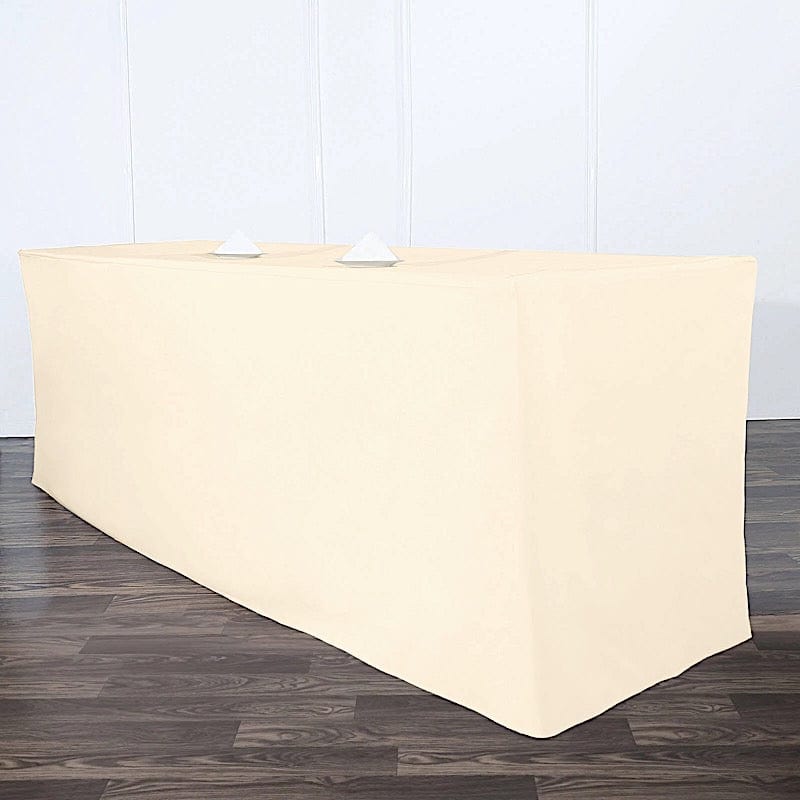 8 ft Fitted Polyester Tablecloth 96" x 30" x 30"