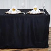 8 ft Fitted Polyester Tablecloth 96" x 30" x 30" - Black TAB_FIT8_BLK