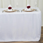 8 ft Fitted Polyester Tablecloth 96" x 30" x 30" - White TAB_FIT8_WHT