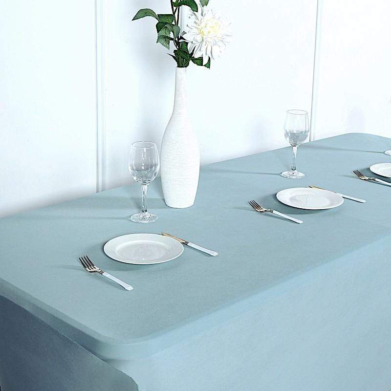 8 ft Fitted Spandex Tablecloth 96" x 30" x 30" - Dusty Blue TAB_REC_SPX8FT_086